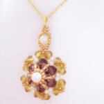 Large pendant crystals pearls handmade jewelry jewellery