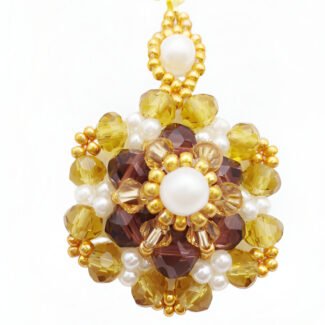 Large pendant crystals pearls handmade jewelry jewellery