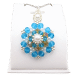 Large pendant crystals pearls handmade jewelry jewellery