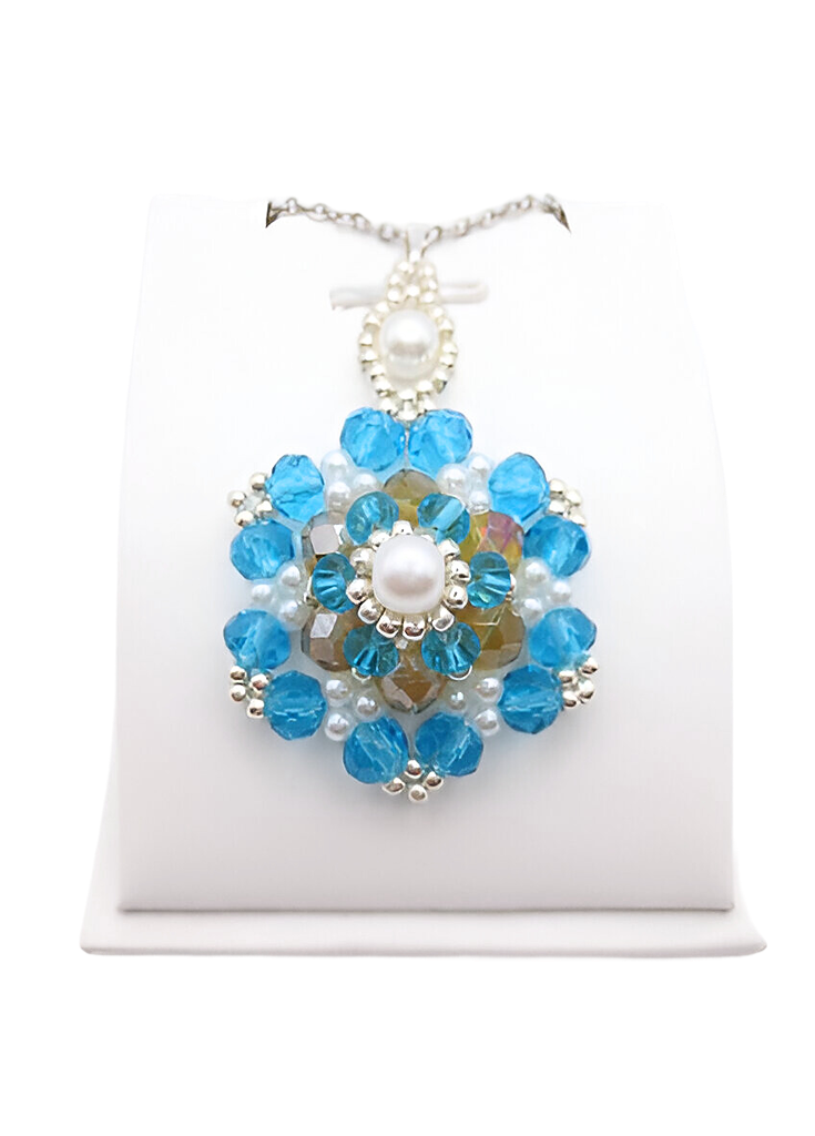 Large pendant crystals pearls handmade jewelry jewellery