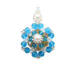 Large pendant crystals pearls handmade jewelry jewellery