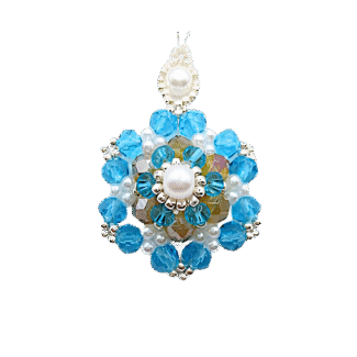 Large pendant crystals pearls handmade jewelry jewellery