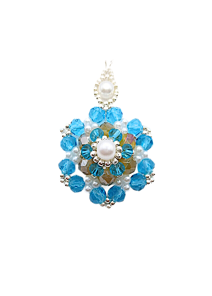 Large pendant crystals pearls handmade jewelry jewellery