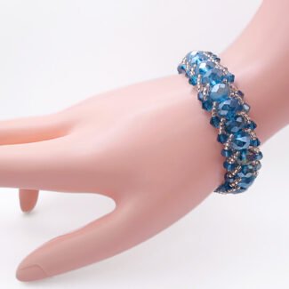 Blue crystal bracelet handmade jewellery jewelry