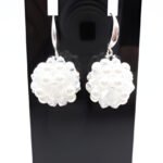 White beaded crystal earrings jewelry jewellery handmade