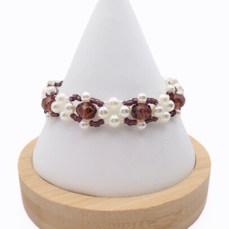 Purple Crystal pearl bracelet jewellery jewelry handmade