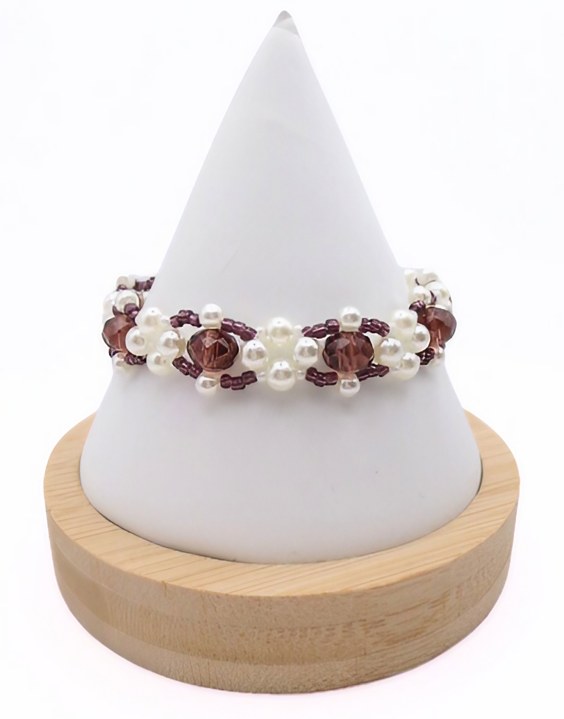 Purple Crystal pearl bracelet jewellery jewelry handmade