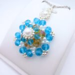Large pendant crystals pearls handmade jewelry jewellery