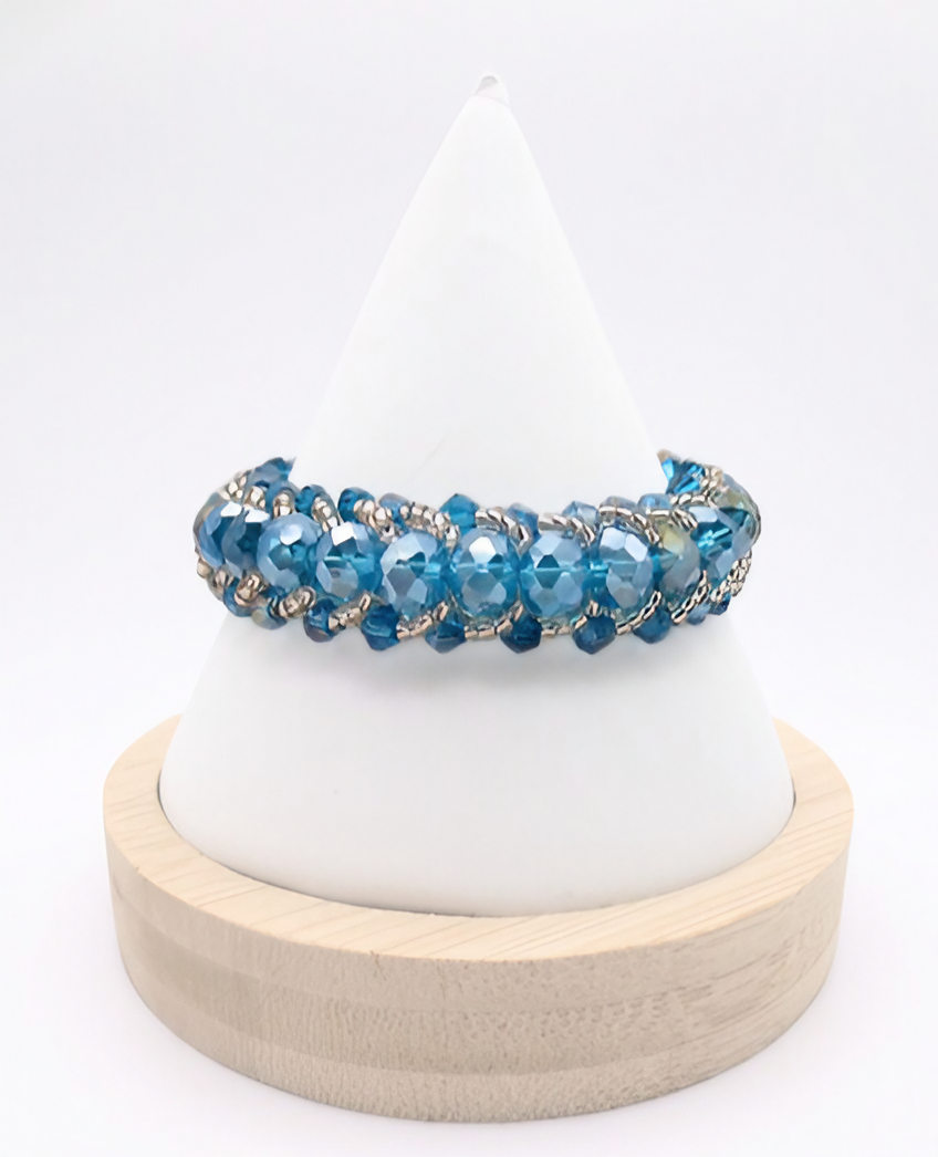 Blue crystal bracelet handmade jewellery jewelry