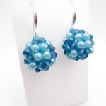 Blue beaded crystal earrings jewelry jewellery handmade