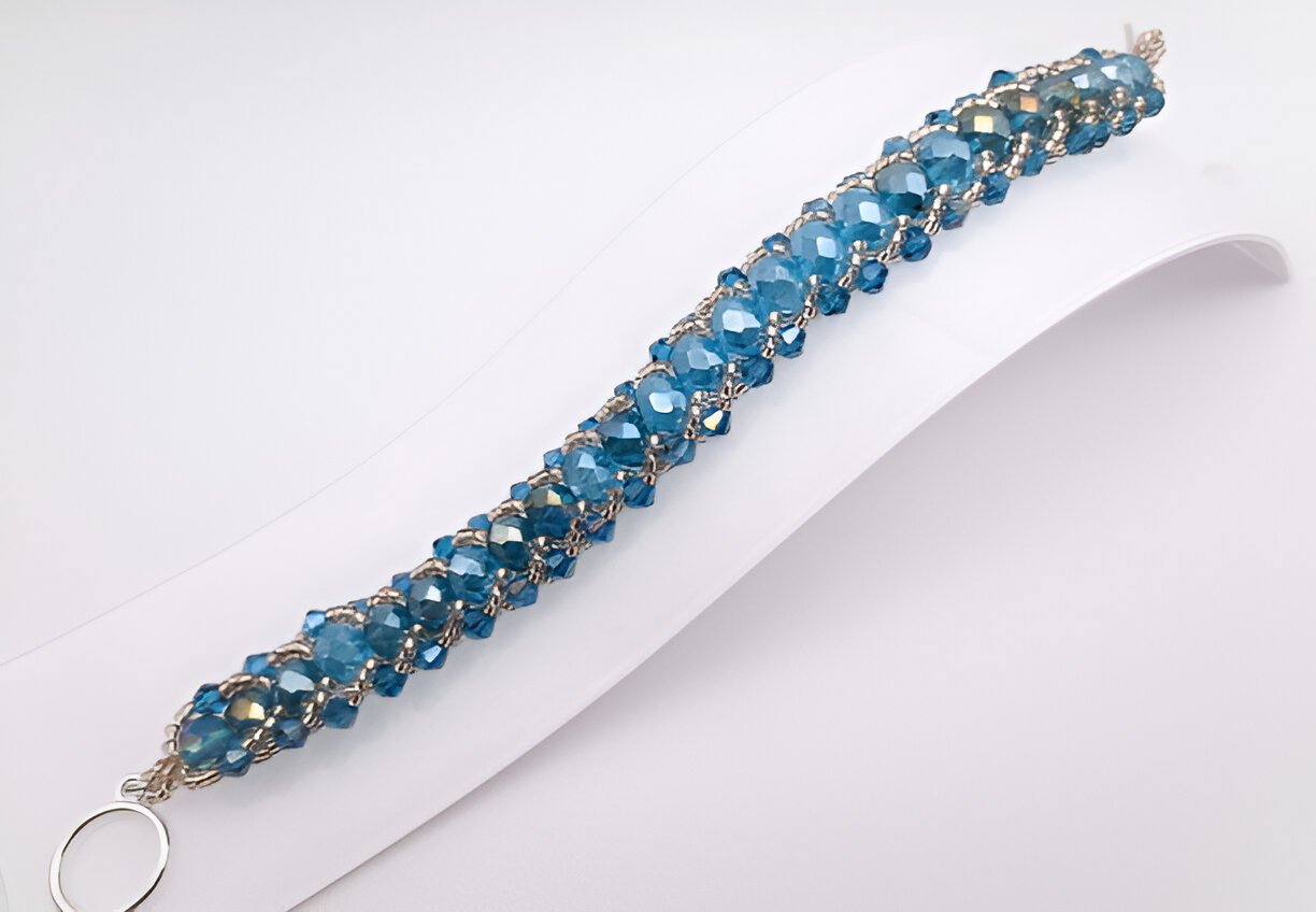Blue crystal bracelet handmade jewellery jewelry