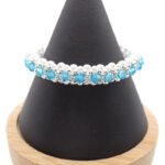 Pearls blue crystals bracelet handmade jewelry jewellery