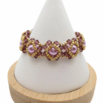 Purple crystal pearls bracelet handmade jewelry jewellery