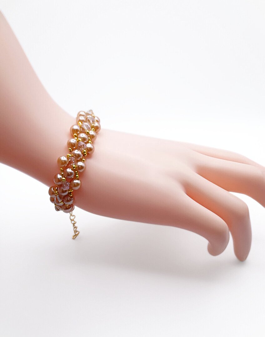 Pearl crystal bracelet handmade jewelry jewellery