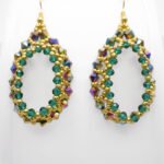 Green crystal beaded earrings jewelry jewellery handmade