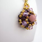 Purple gold tourmaline crystal pendant jewellery jewelry handmade