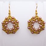 Gold beaded pearl earrings jewelry jewellery handmade
