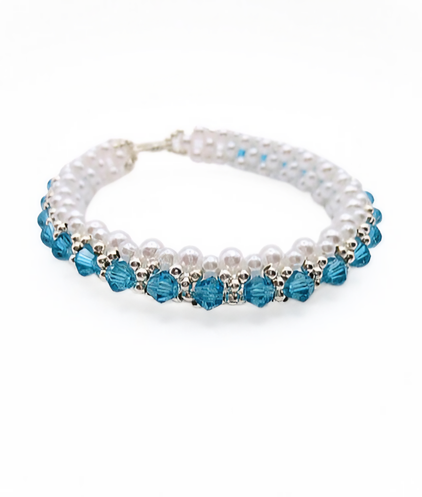 Stunning blue pearl bracelet jewelry jewellery handmade