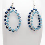 Blue crystal beaded earrings jewelry jewellery handmade