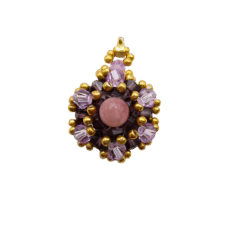 Purple gold tourmaline crystal pendant jewellery jewelry handmade