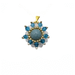 Aquamarine gemstone crystal pendant handmade jewellery jewelry
