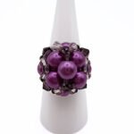 Ring Purple pearls crystal handmade jewellery jewelry