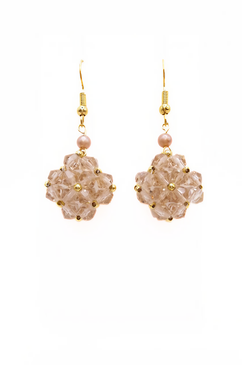 Champagne Crystal earrings jewelry jewellery handmade