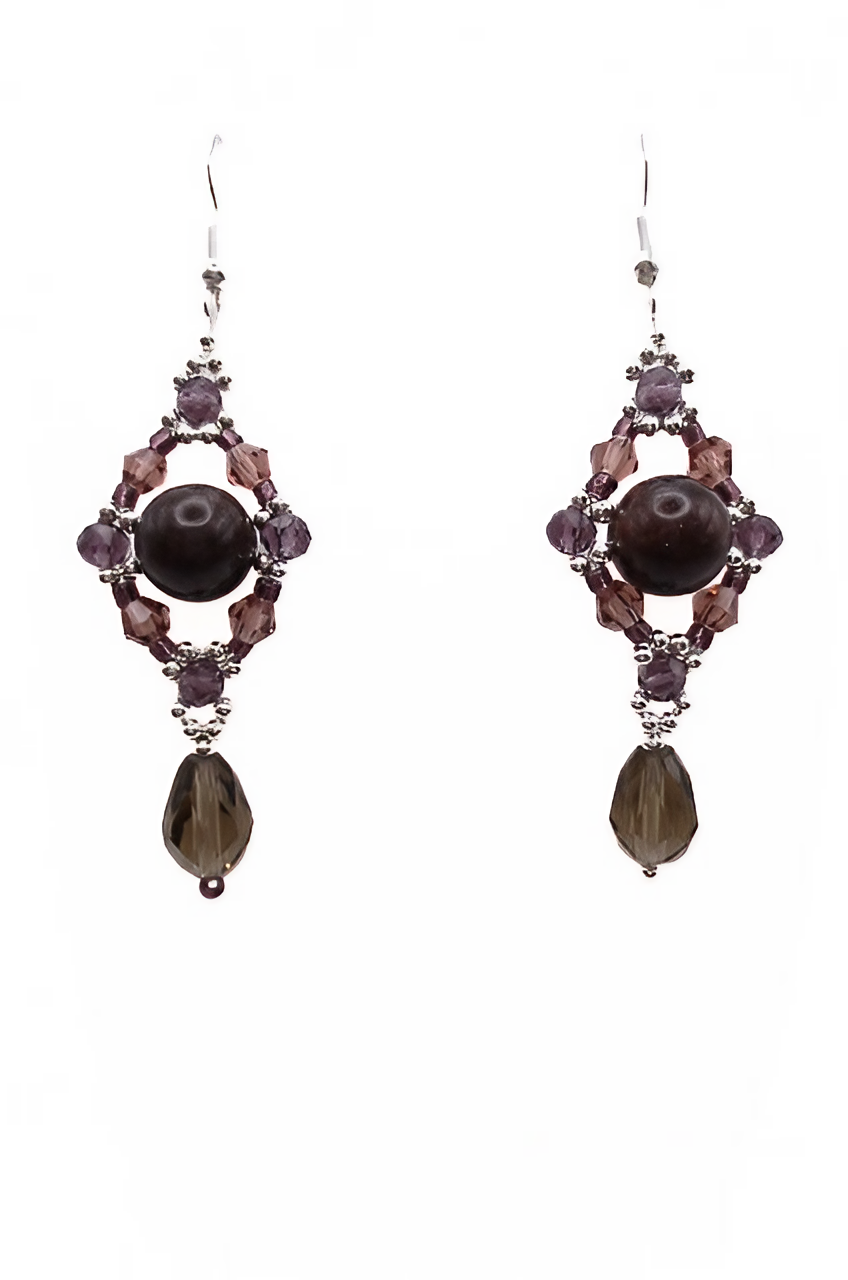Tourmaline dangling gemstone crystal earrings jewelry jewellery handmade