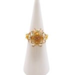 Ring Mila Champagne crystal handmade jewellery jewelry