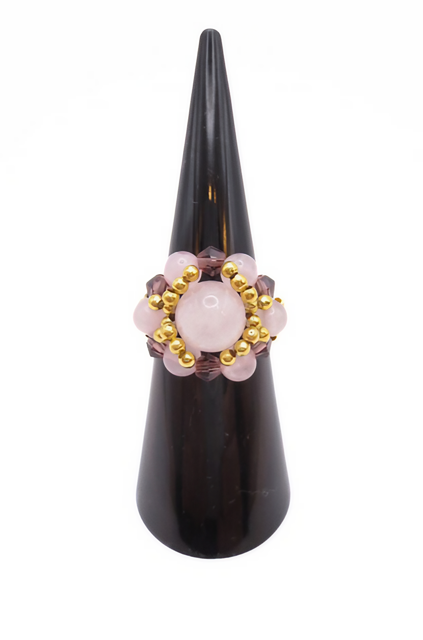 Rose quartz gemstone ring handmade handcrafted jewellery
