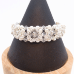 White crystal pearl bracelet handmade jewelry jewellery