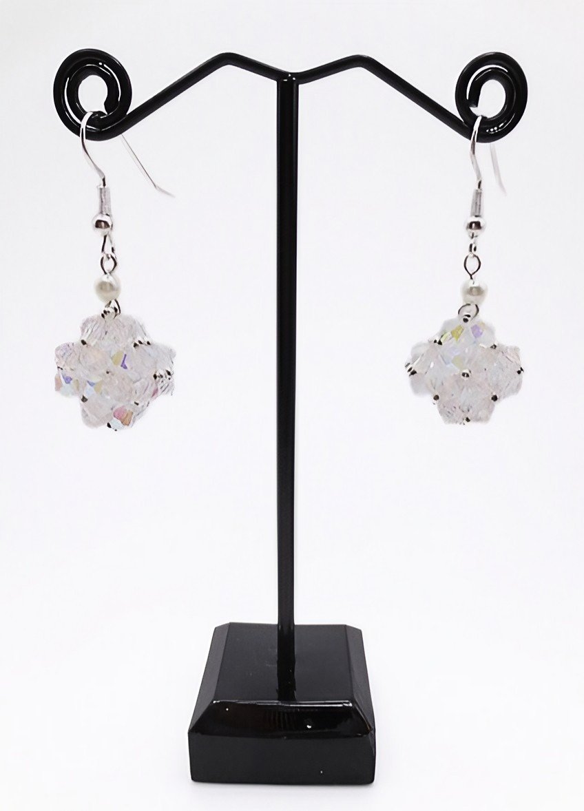 White Crystal earrings jewelry jewellery handmade