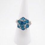 Blue crystal ring handmade handcrafted