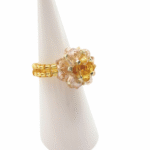 Ring Mila Champagne crystal handmade jewellery jewelry