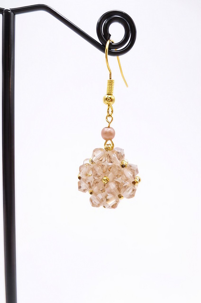 Champagne Crystal earrings jewelry jewellery handmade