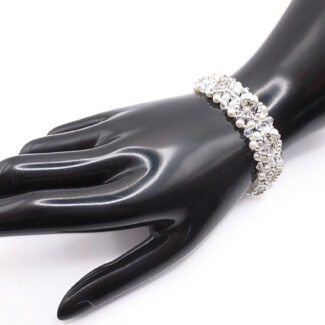 White crystal pearl bracelet handmade jewelry jewellery