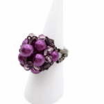 Ring Purple pearls crystal handmade jewellery jewelry