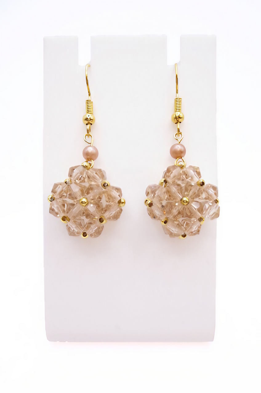 Champagne Crystal earrings jewelry jewellery handmade