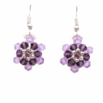 Earrings crystral pink purple jewellery jewelry handmade