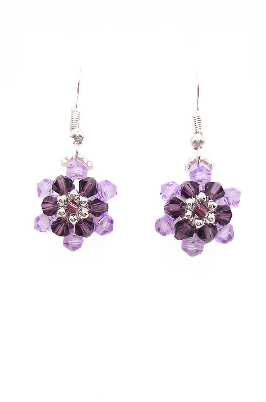 Earrings crystral pink purple jewellery jewelry handmade