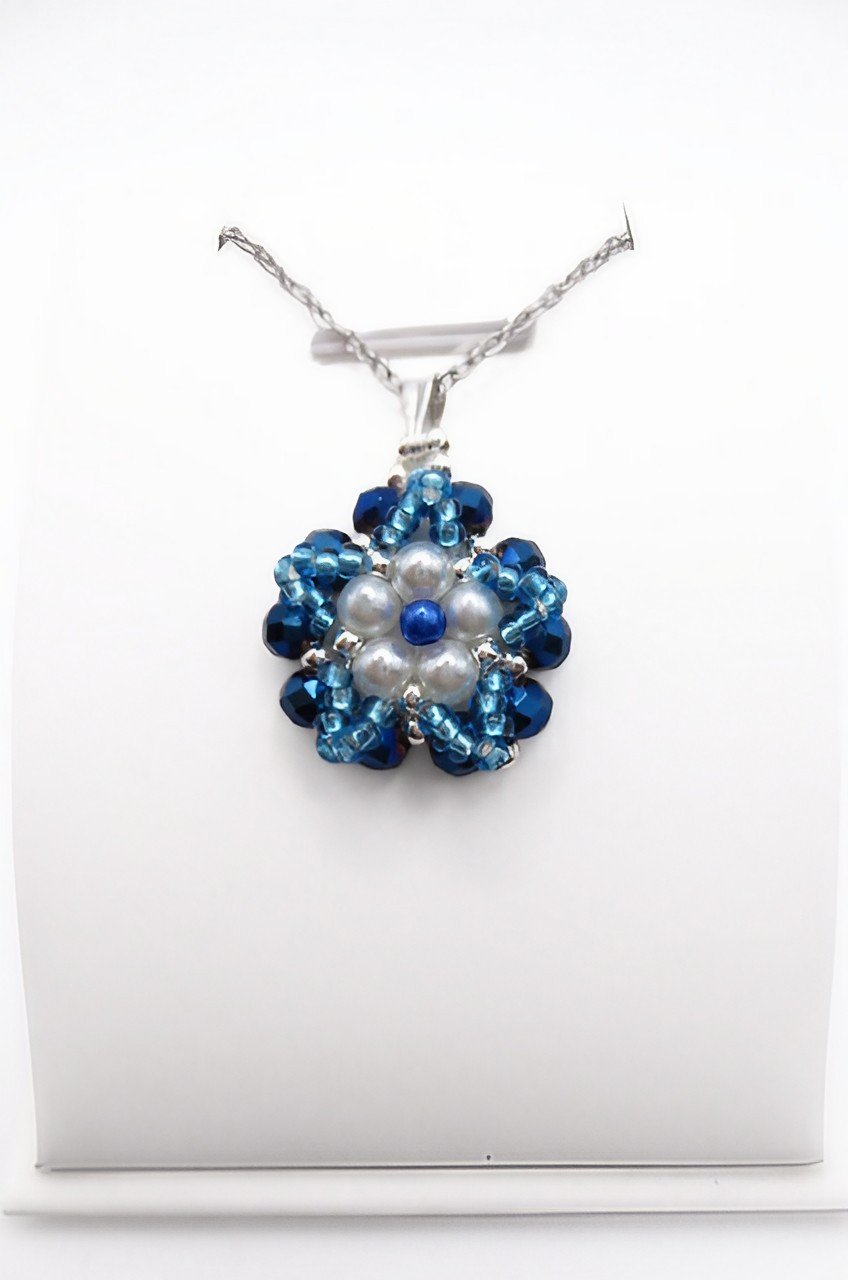 pendant - blue crystal pearls jewelry jewellery