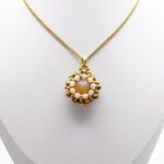Pendant - Gold tourmaline pearl crystal jewelry jewellery