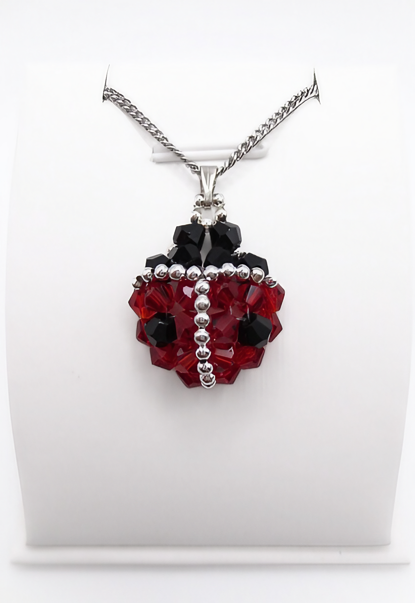 Pendant red ladybug handmade jewellery