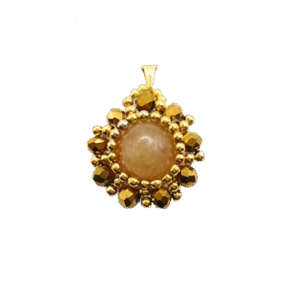 Pendant - Gold tourmaline pearl crystal jewelry jewellery