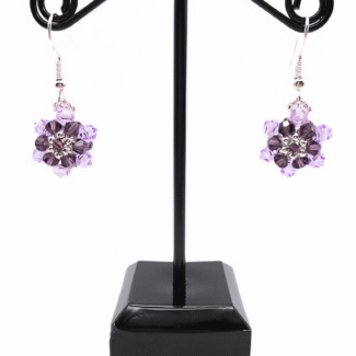 Earrings crystral pink purple jewellery jewelry handmade