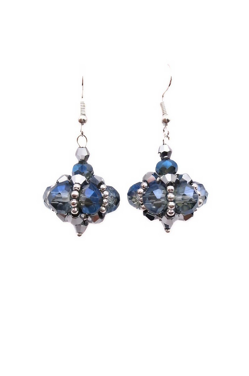 Earrings Claudia Blue Crystal Handmade Jewellery Jewelry