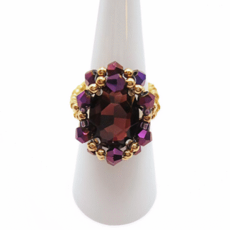 Ring Bailey purple crystals handmade jewellery jewelry