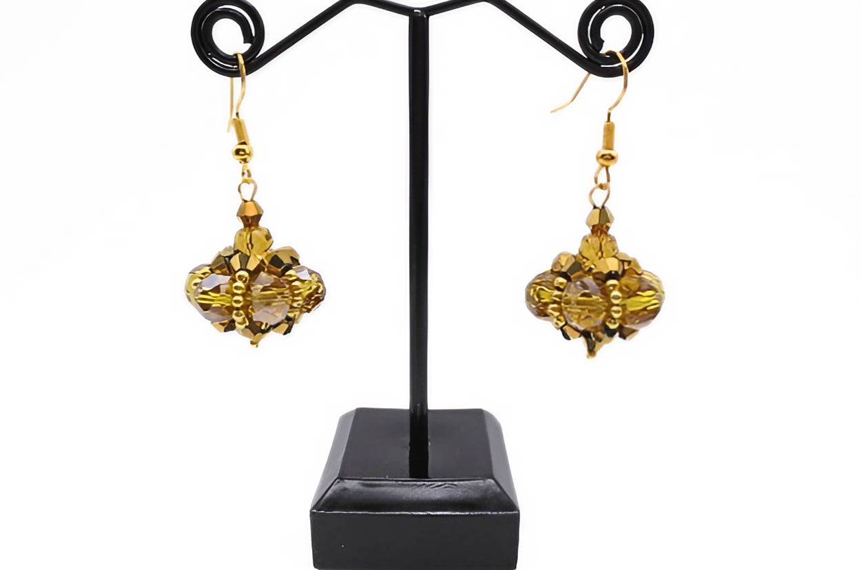 Earrings Claudia Yellow Crystal Handmade Jewellery Jewelry