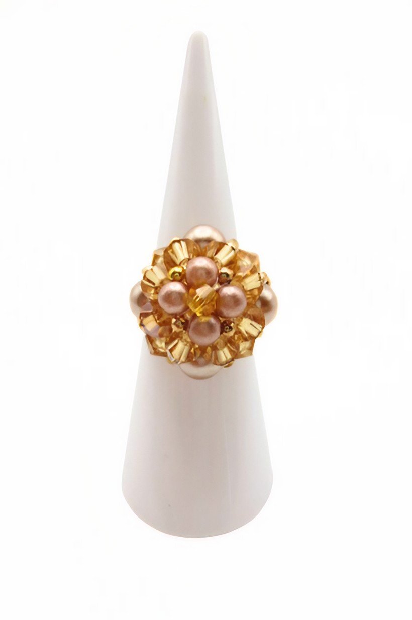Ring Hazel Yellow Crystal handmade jewellery jewelry