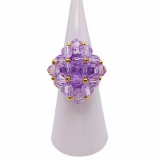 Ring Paris purple crystal medium handmade ring jewellery jewelry
